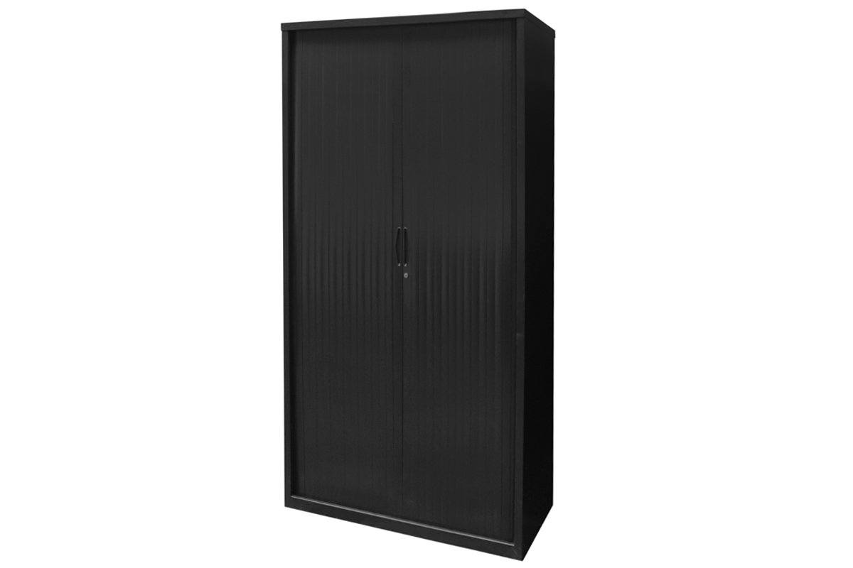 Sonic Tambour Siliding Door Storage Cabinet Metal - Black [1200W x 473D] Sonic 1981H none none