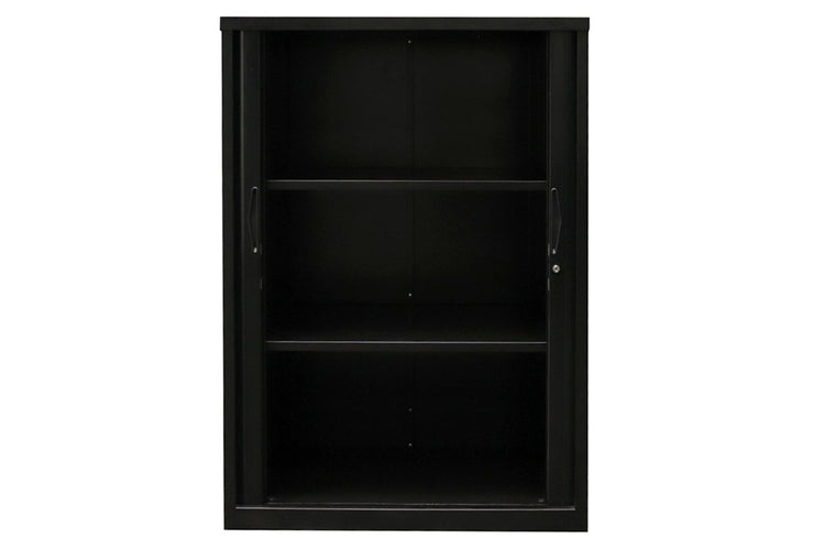Sonic Tambour Siliding Door Storage Cabinet Metal - Black [1200W x 473D] Sonic 