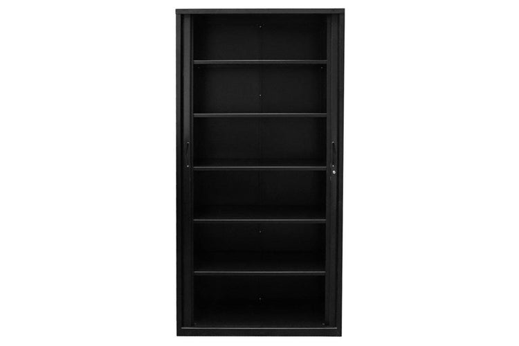 Sonic Tambour Siliding Door Storage Cabinet Metal - Black [1200W x 473D] Sonic 
