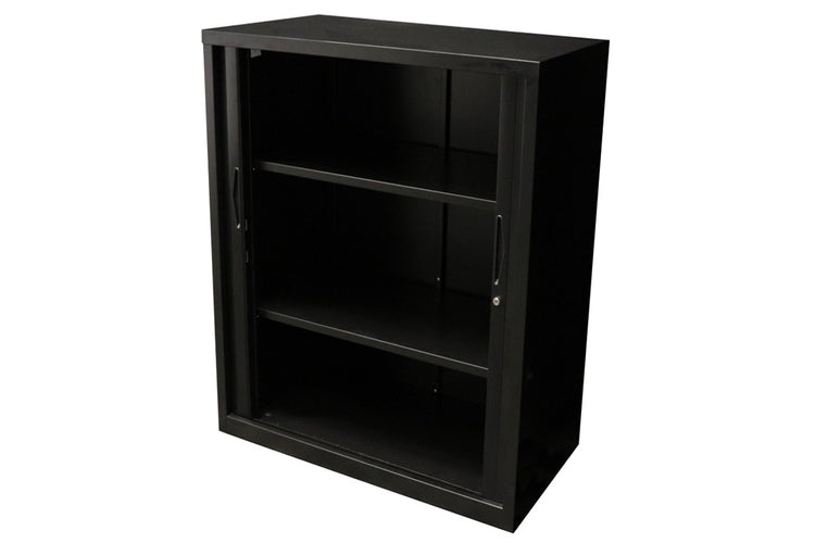 Sonic Tambour Siliding Door Storage Cabinet Metal - Black [1200W x 473D] Sonic 