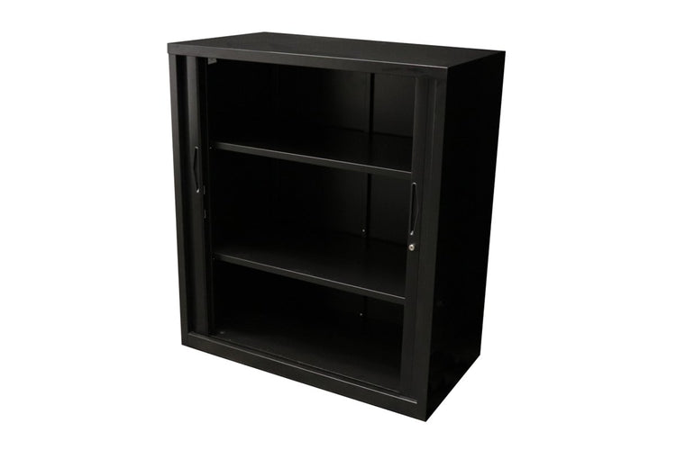 Sonic Tambour Siliding Door Storage Cabinet Metal - Black [1200W x 473D] Sonic 