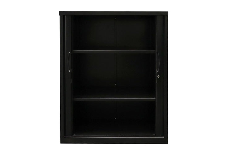 Sonic Tambour Siliding Door Storage Cabinet Metal - Black [1200W x 473D] Sonic 