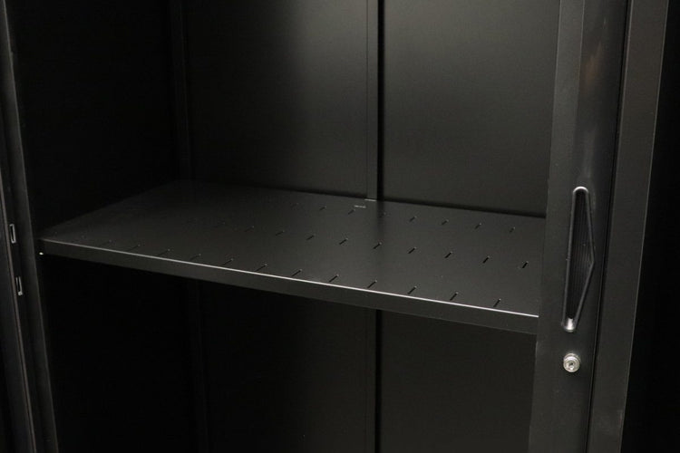 Sonic Tambour Siliding Door Storage Cabinet Metal - Black [1200W x 473D] Sonic 