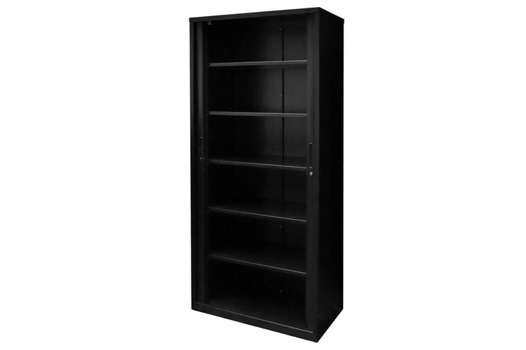 Sonic Tambour Siliding Door Storage Cabinet Metal - Black [900W x 473D] Sonic 