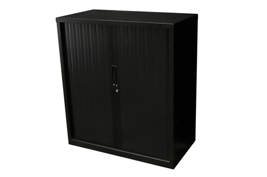 Sonic Tambour Siliding Door Storage Cabinet Metal - Black [900W x 473D] Sonic 1016H none none