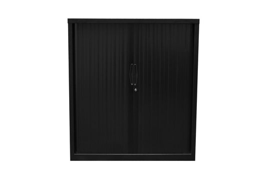 Sonic Tambour Siliding Door Storage Cabinet Metal - Black [900W x 473D] Sonic 