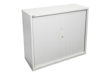  - Sonic Tambour Siliding Door Storage Cabinet Metal - White [1200W x 473D] - 1