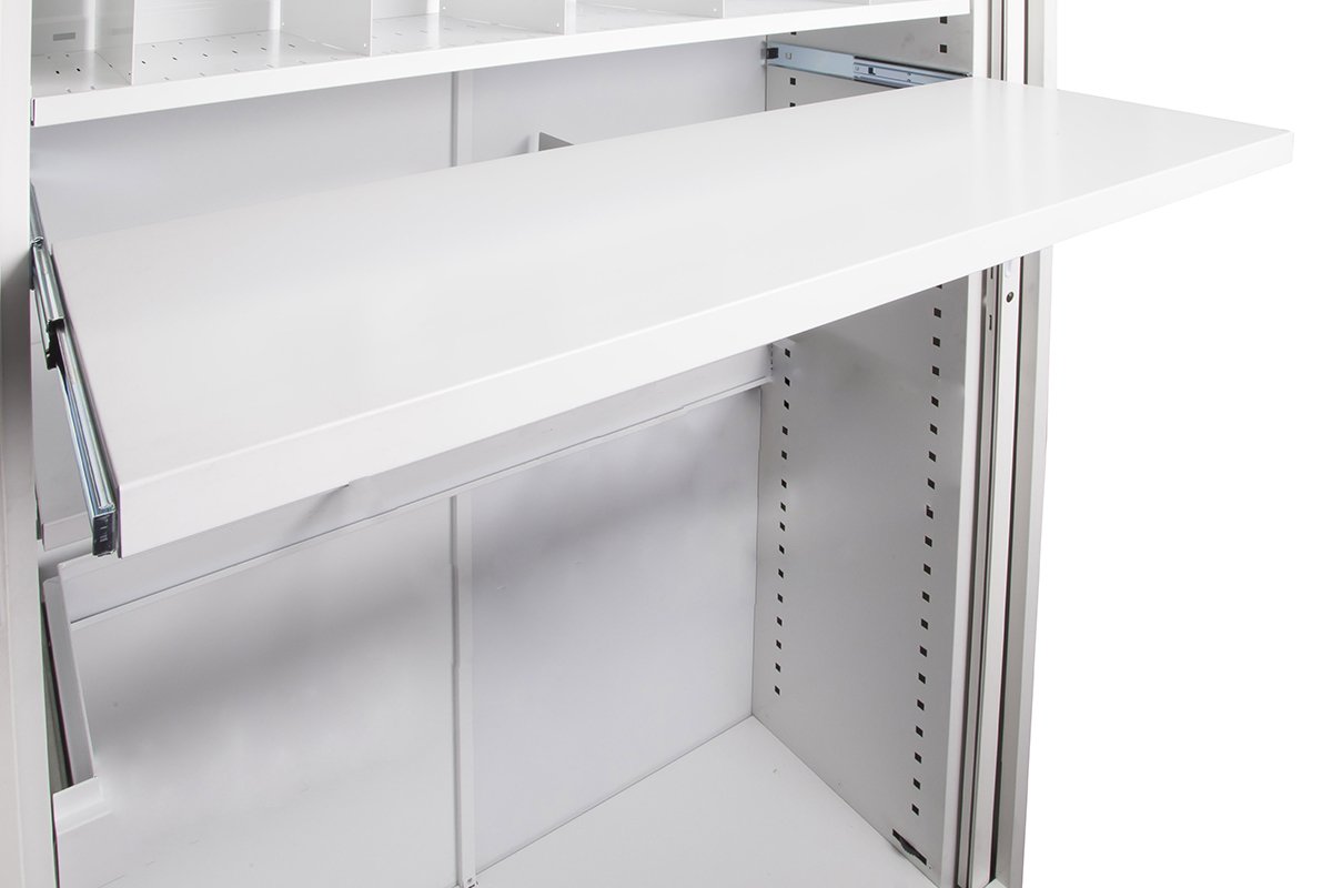 Sonic Tambour Siliding Door Storage Cabinet Metal - White [900W x 473D] Sonic 1016H pull out file shelf none