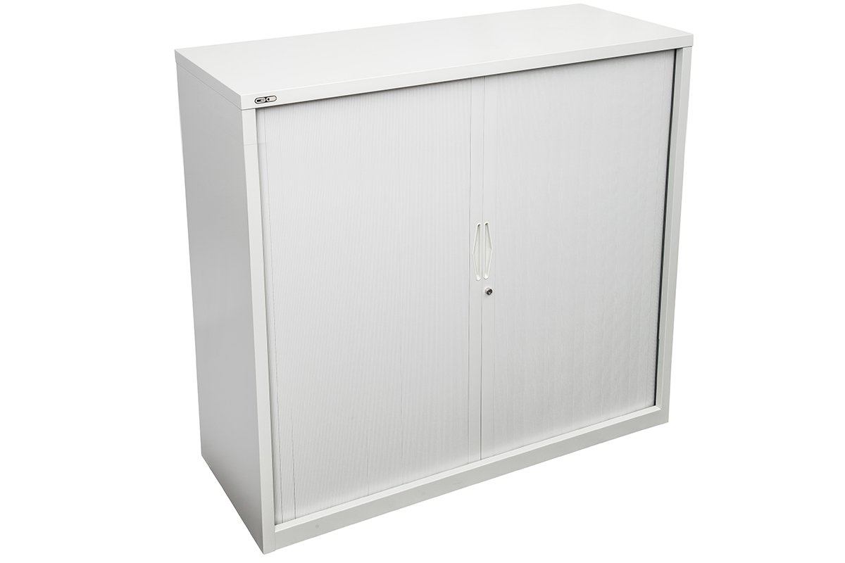 Sonic Tambour Siliding Door Storage Cabinet Metal - White [900W x 473D] Sonic 1200H none none