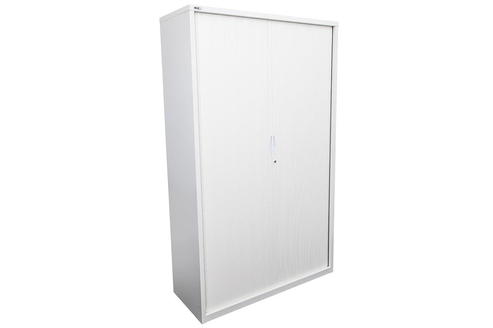 Sonic Tambour Sliding Door Storage Cabinet Metal White - 1981H x 900W-none none 