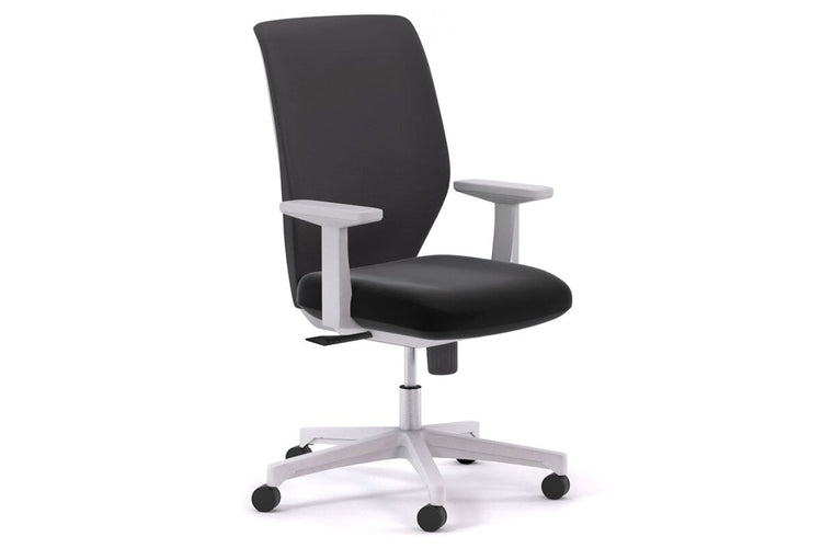 Swan Black Fabric Office Chair - White Frame Jasonl 
