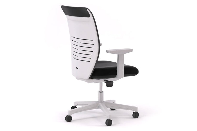 Swan Black Fabric Office Chair - White Frame Jasonl 