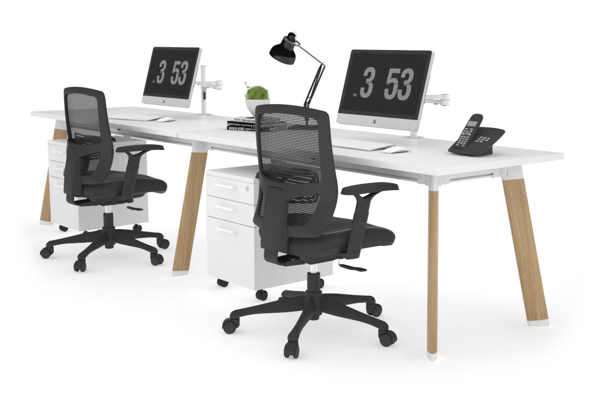 Switch - 2 Person Office Workstation Run [1600L x 700W] Jasonl Wood imprint leg white 