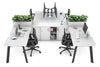 Switch 4 Person Workstation with Uniform Spine [4 x (1600L x 800W) with Cable Scallop] - Thumbnail 8 