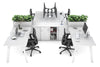 Switch 4 Person Workstation with Uniform Spine [4 x (1600L x 800W) with Cable Scallop] - Thumbnail 1 