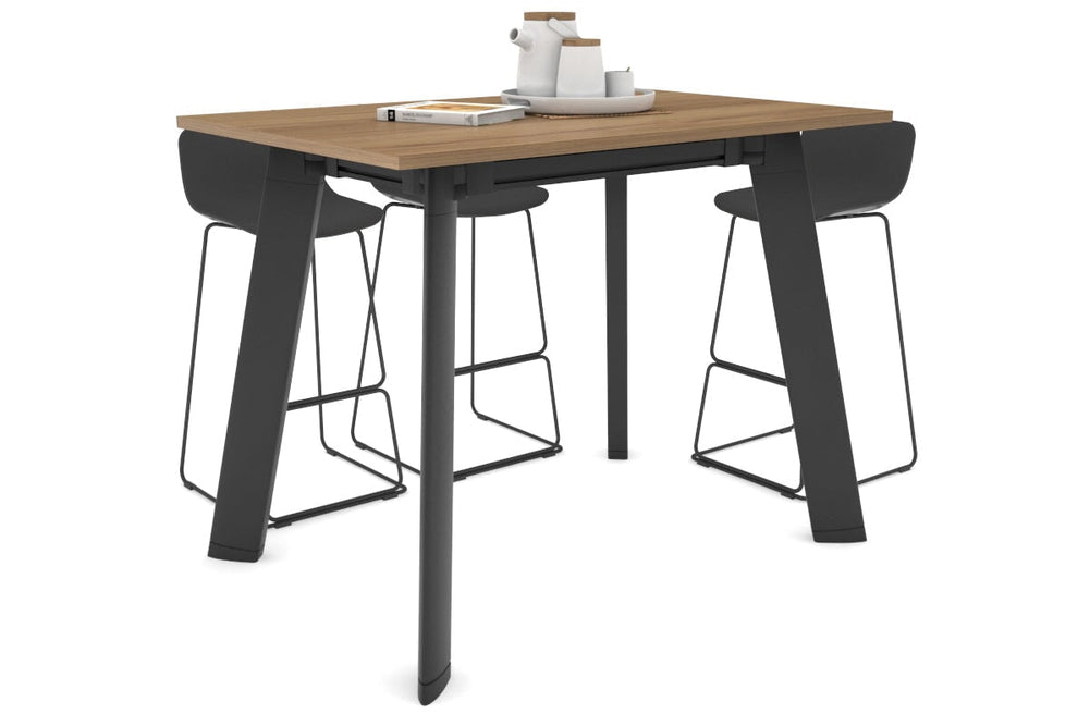 Switch Collaborative Counter High Table [1200L x 700W]-black leg salvage oak 