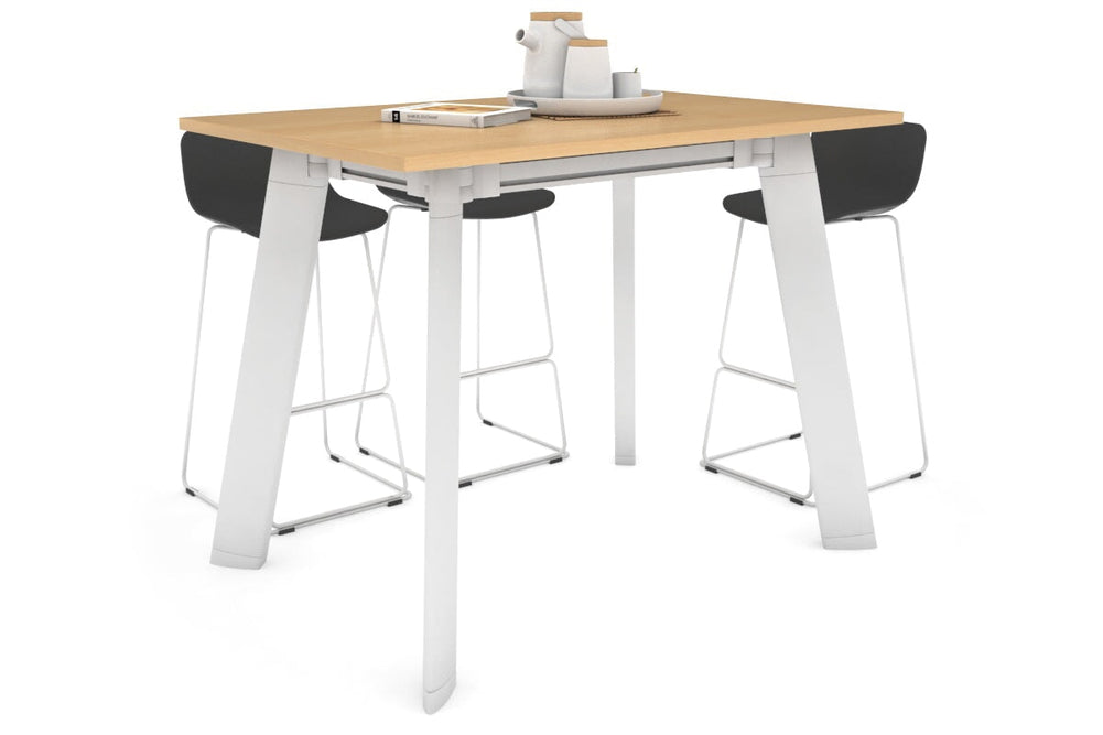 Switch Collaborative Counter High Table [1200L x 700W]-white leg maple 