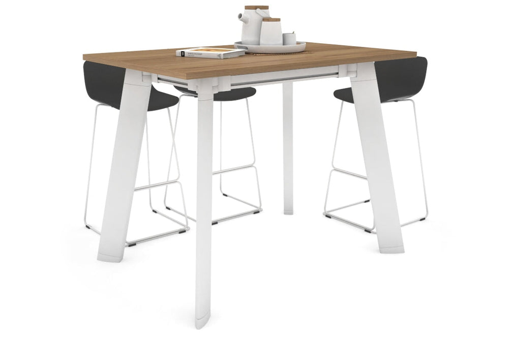 Switch Collaborative Counter High Table [1200L x 700W]-white leg salvage oak 