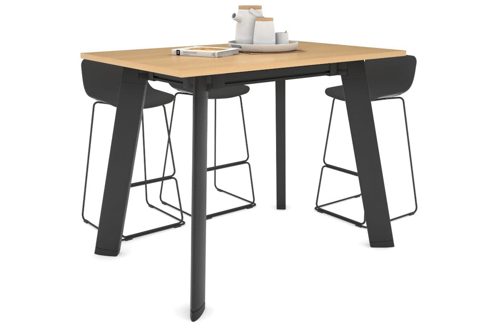 Switch Collaborative Counter High Table [1200L x 800W]-black leg maple 