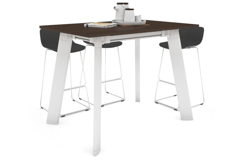 Switch Collaborative Counter High Table [1400L x 700W]-white leg wenge 