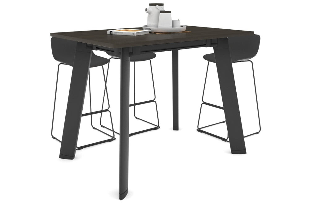 Switch Collaborative Counter High Table [1400L x 700W]-black leg dark oak 