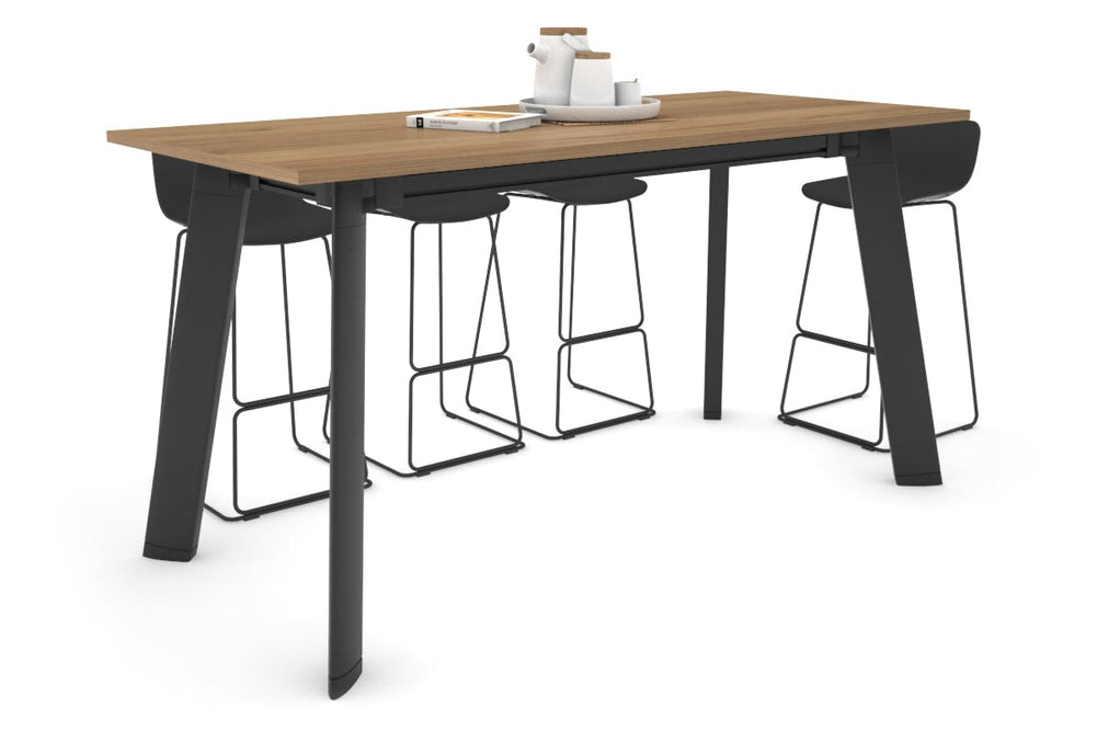 Switch Collaborative Counter High Table [1600L x 700W]-black leg salvage oak 
