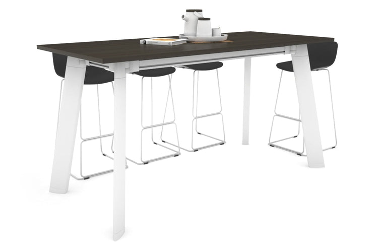 Switch Collaborative Counter High Table [1600L x 700W] Jasonl white leg dark oak 