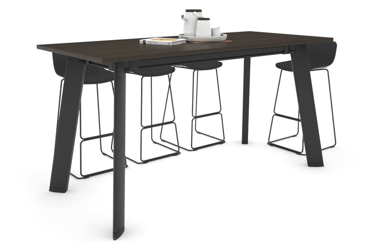 Switch Collaborative Counter High Table [1600L x 800W] Jasonl black leg dark oak 