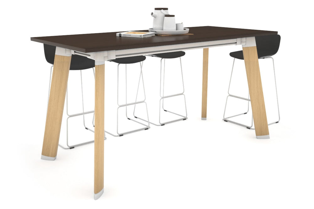 Switch Collaborative Counter High Table [1800L x 700W]-wood imprint leg dark oak 