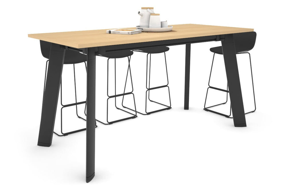 Switch Collaborative Counter High Table [1800L x 700W]-black leg maple 