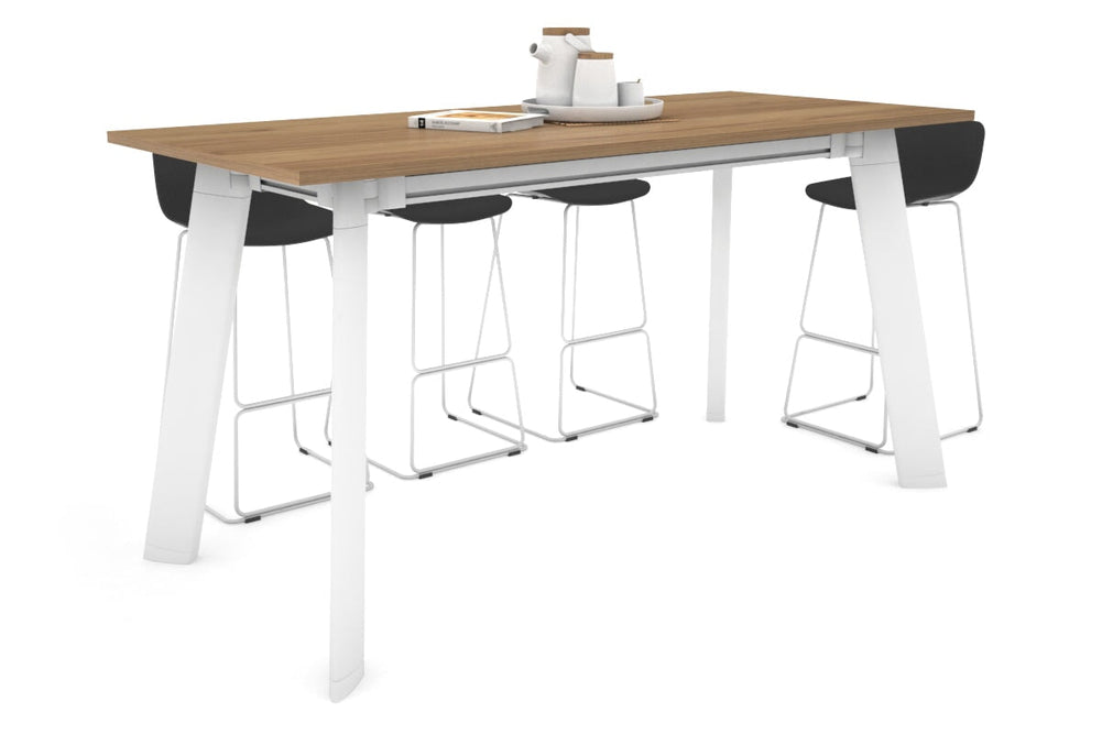 Switch Collaborative Counter High Table [1800L x 700W]-white leg salvage oak 