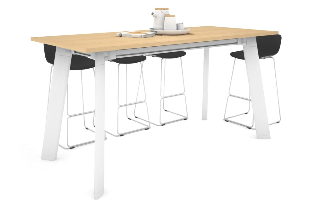 Switch Collaborative Counter High Table [1800L x 700W]-white leg maple 
