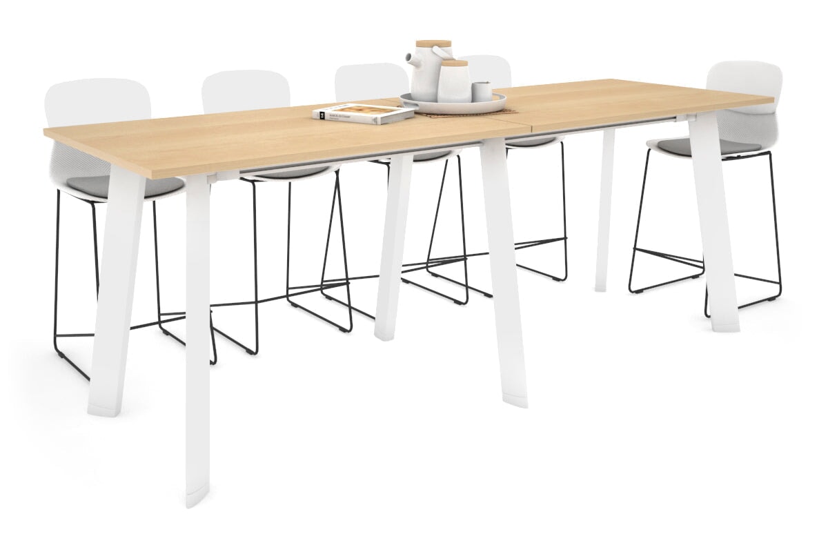 Switch Collaborative Counter High Table [2400L x 800W] Jasonl white leg maple 