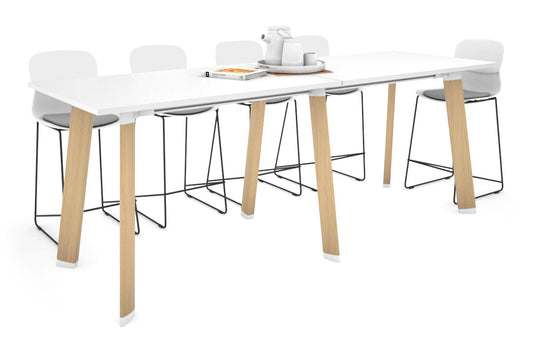 Switch Collaborative Counter High Table [2400L x 800W] Jasonl wood imprint leg white 