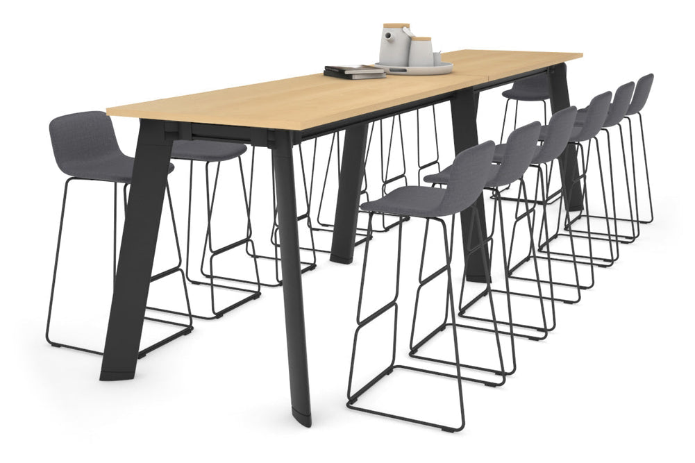 Switch Collaborative Counter High Table [3200L x 800W]-black leg maple 