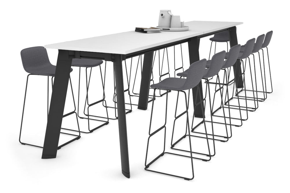 Switch Collaborative Counter High Table [3600L x 800W]-black leg white 
