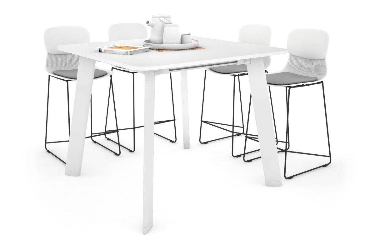 Switch Collaborative Large Counter High Table [1100L x 1100W with Rounded Corners] Jasonl white leg white 