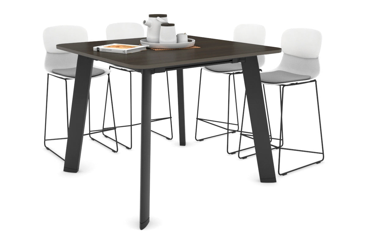 Switch Collaborative Large Counter High Table [1100L x 1100W with Rounded Corners] Jasonl black leg dark oak 