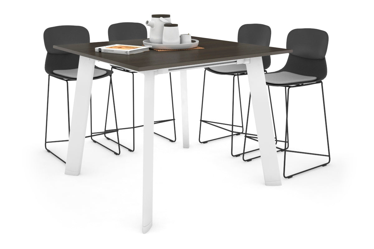 Switch Collaborative Large Counter High Table [1200L x 1200W]-white leg dark oak 