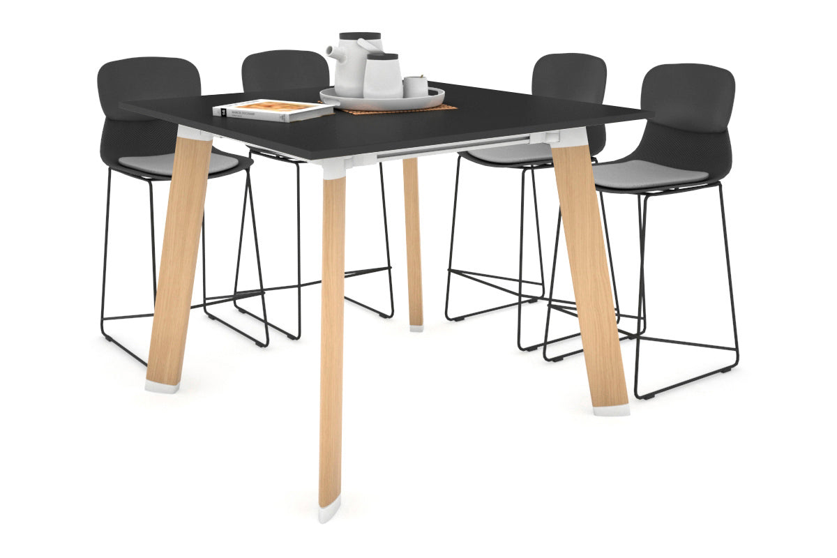 Switch Collaborative Large Counter High Table [1200L x 1200W]-wood imprint leg black 