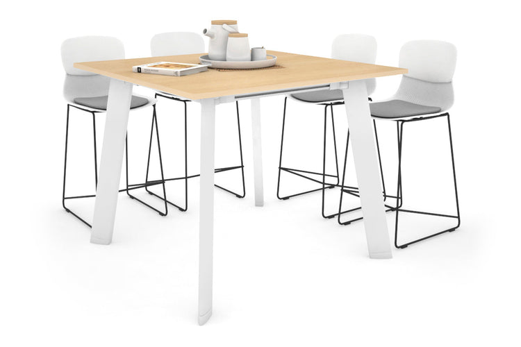 Switch Collaborative Large Counter High Table [1200L x 1200W] Jasonl white leg maple 