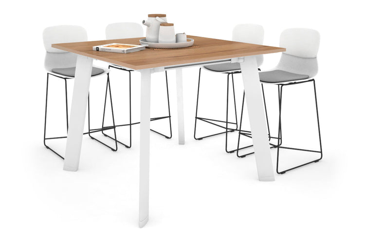 Switch Collaborative Large Counter High Table [1200L x 1200W] Jasonl white leg salvage oak 