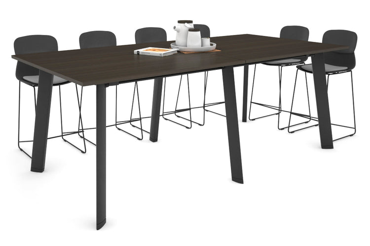 Switch Collaborative Large Counter High Table [2400L x 1200W] Jasonl black leg dark oak 