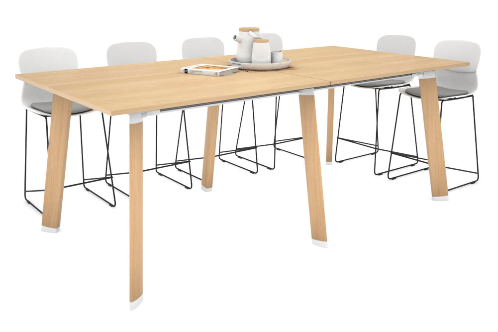 Switch Collaborative Large Counter High Table [2400L x 1200W]-wood imprint leg maple 