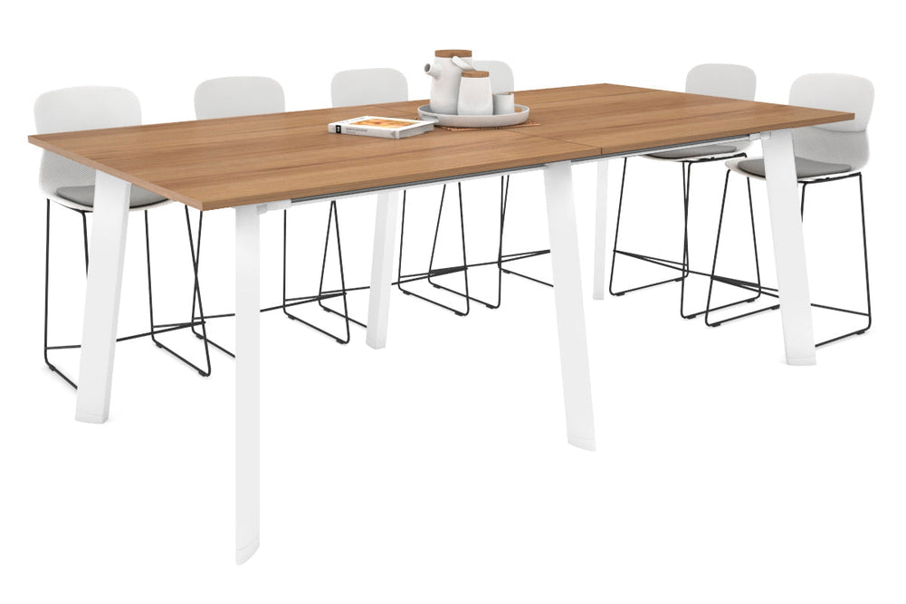 Switch Collaborative Large Counter High Table [2400L x 1200W]-white leg salvage oak 