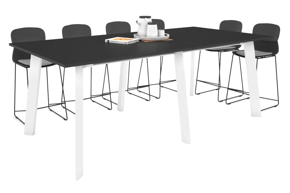 Switch Collaborative Large Counter High Table [2400L x 1200W]-white leg black 