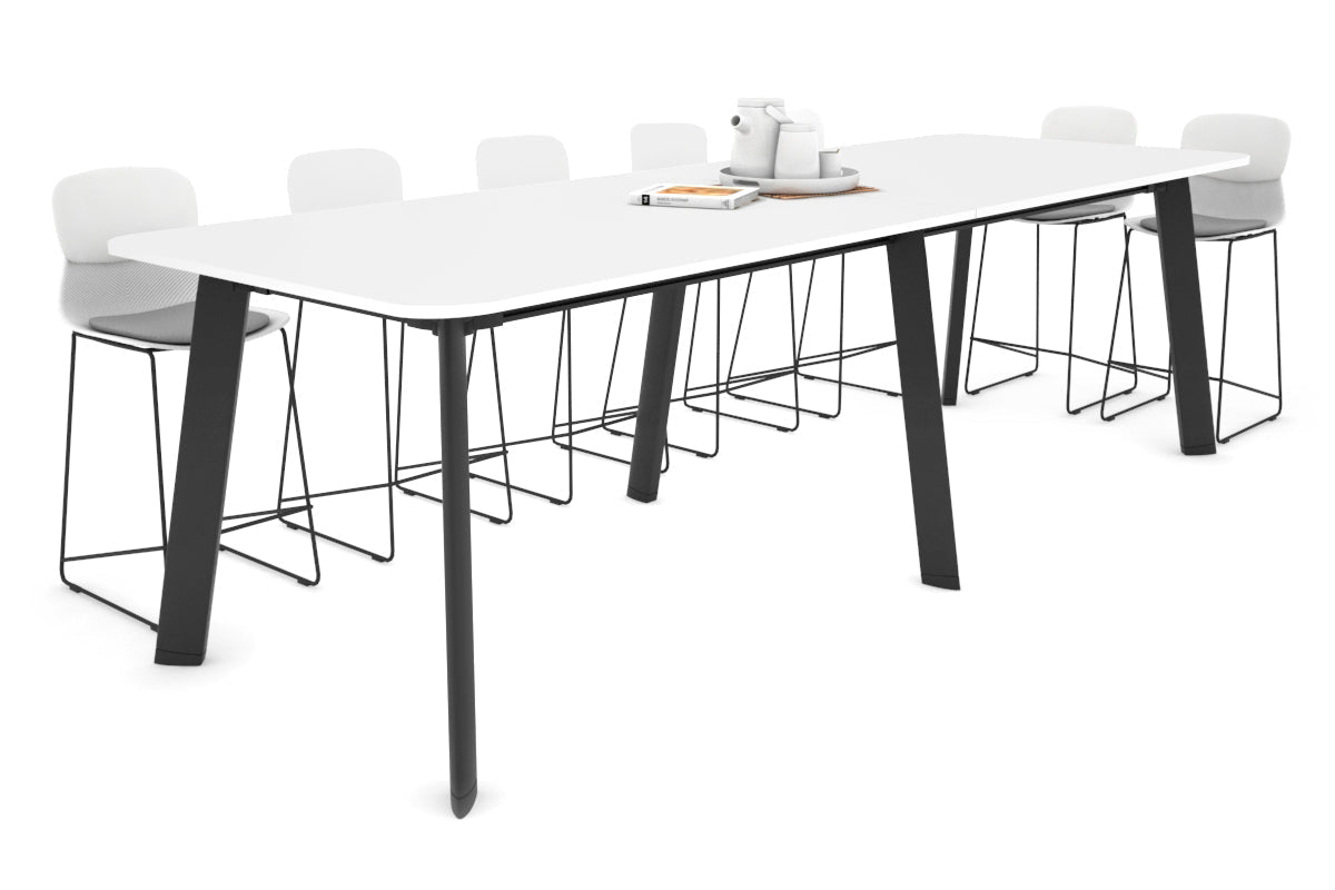 Switch Collaborative Large Counter High Table [3200L x 1100W with Rounded Corners] Jasonl black leg white 