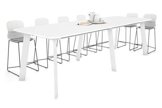 Switch Collaborative Large Counter High Table [3200L x 1100W with Rounded Corners] Jasonl white leg white 