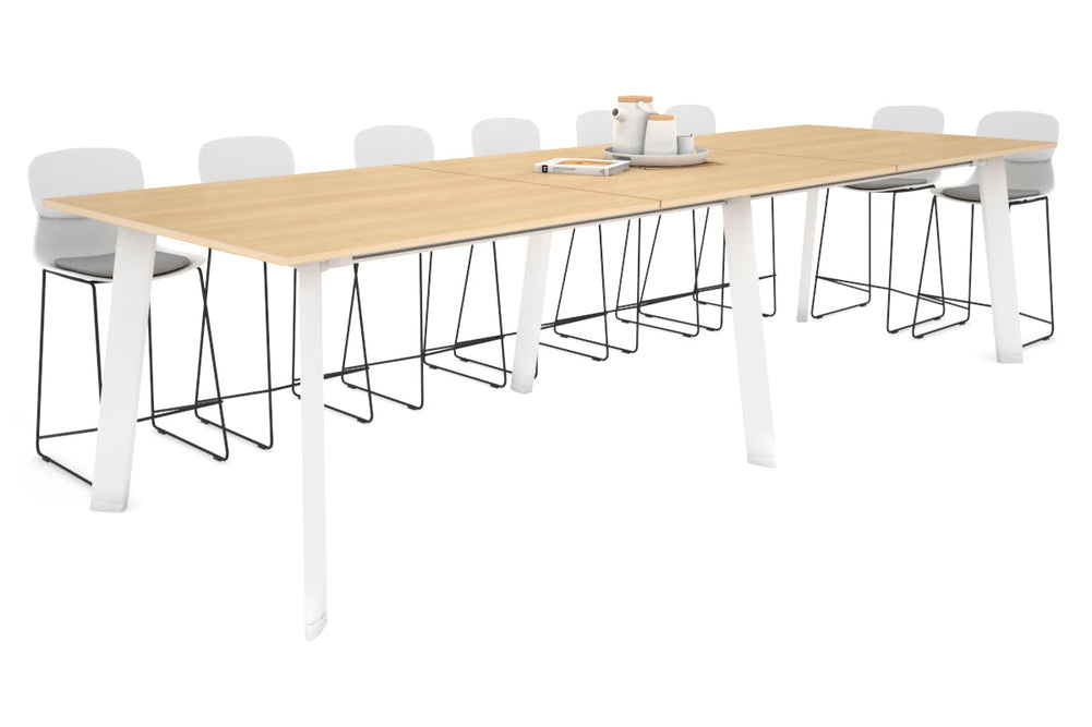 Switch Collaborative Large Counter High Table [3600L x 1200W]-white leg maple 