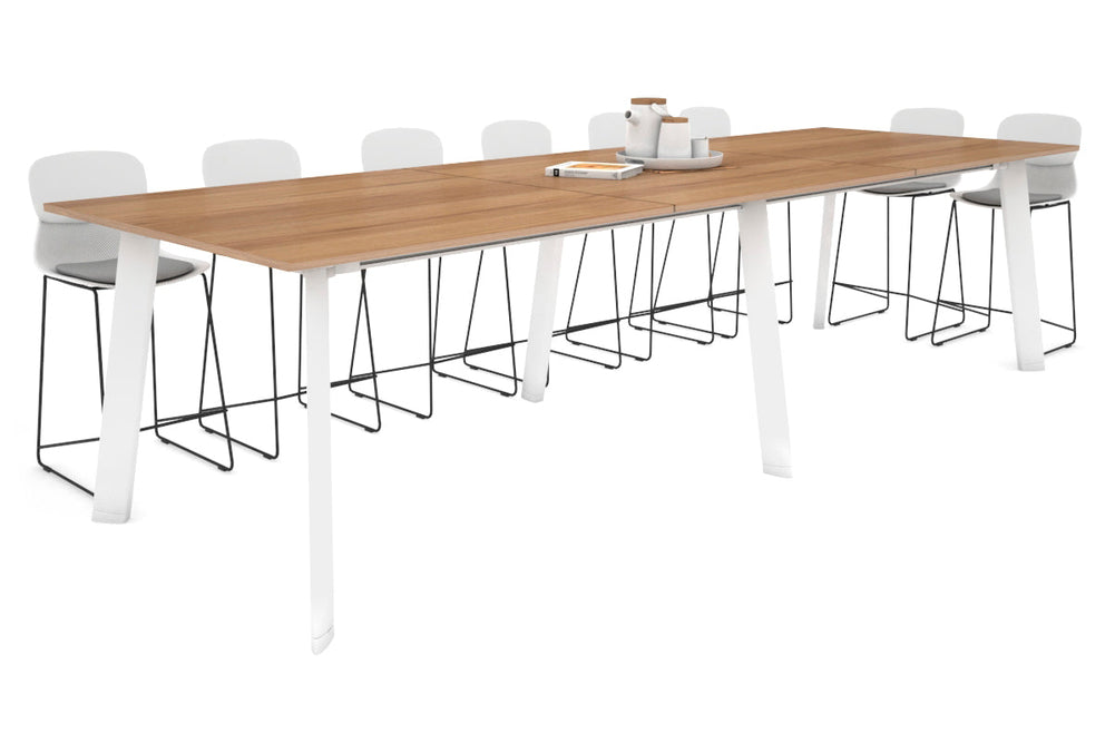 Switch Collaborative Large Counter High Table [3600L x 1200W]-white leg salvage oak 